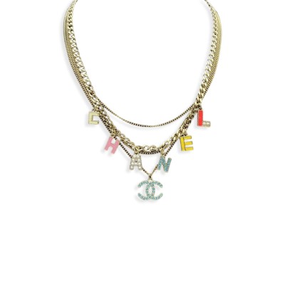 CHANEL COLORED LETTERING NECKLACE CHANEL COLORED LETTERING NECKLACE